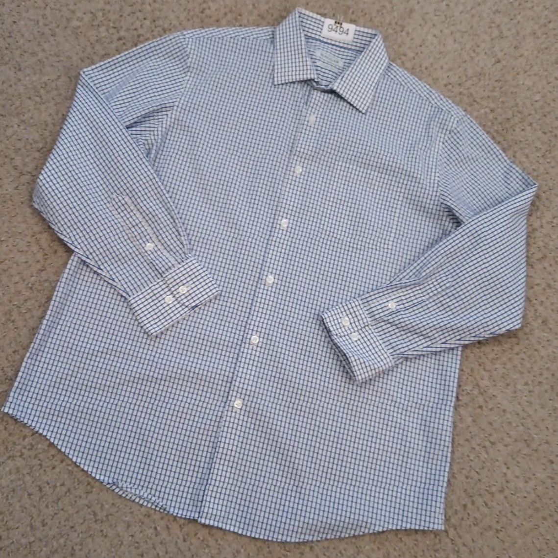 Haggar Haggar Shirt Mens 16.5 Blue Plaid Long Sleeve Button Up Cotton Blend Size US XL / EU 56 / 4 - 2 Thumbnail