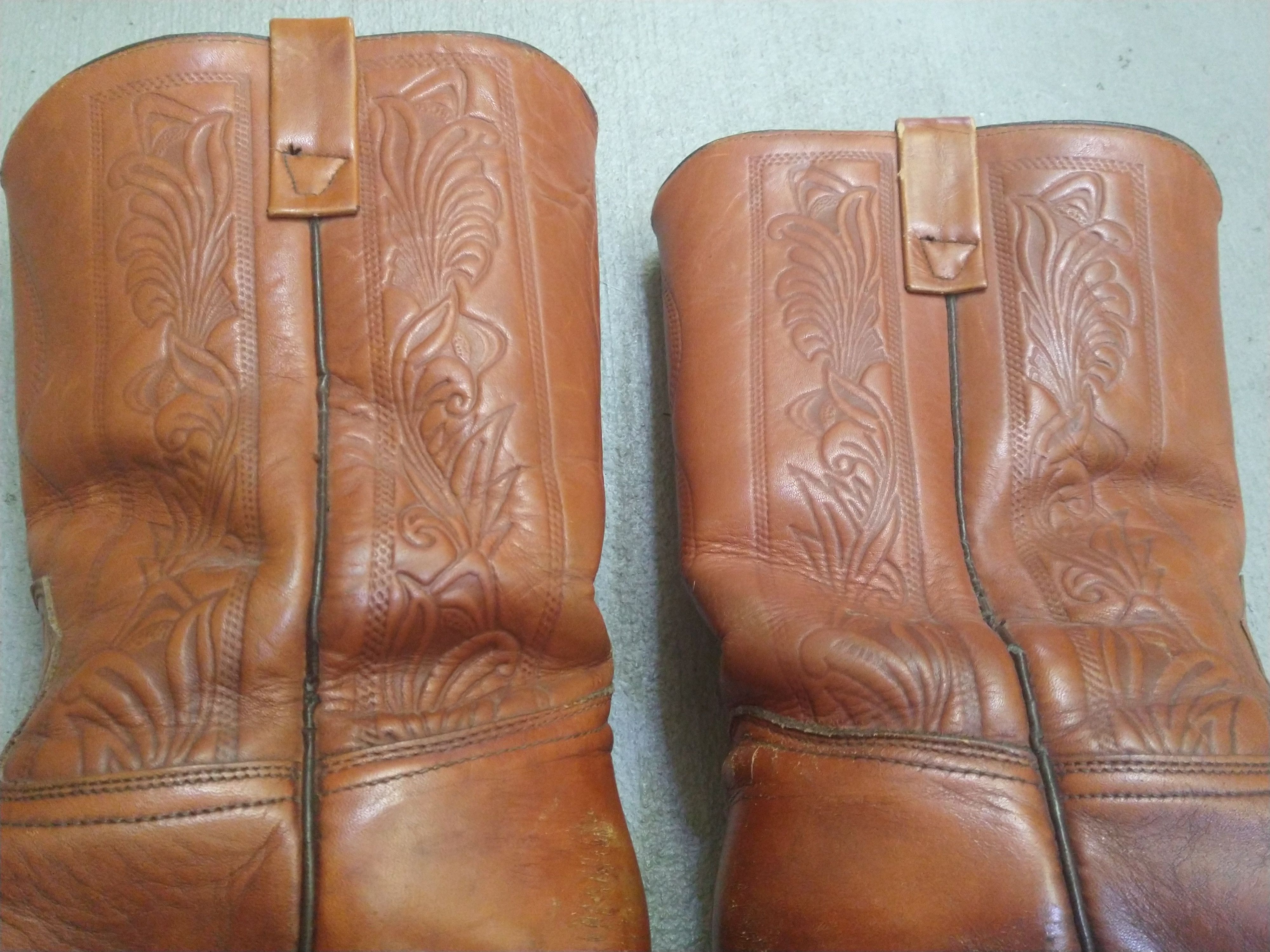 Genuine Leather Acme Cowboy Boots Size 9.5 Brown Leather Western Botas Size US 9.5 / EU 42-43 - 8 Thumbnail