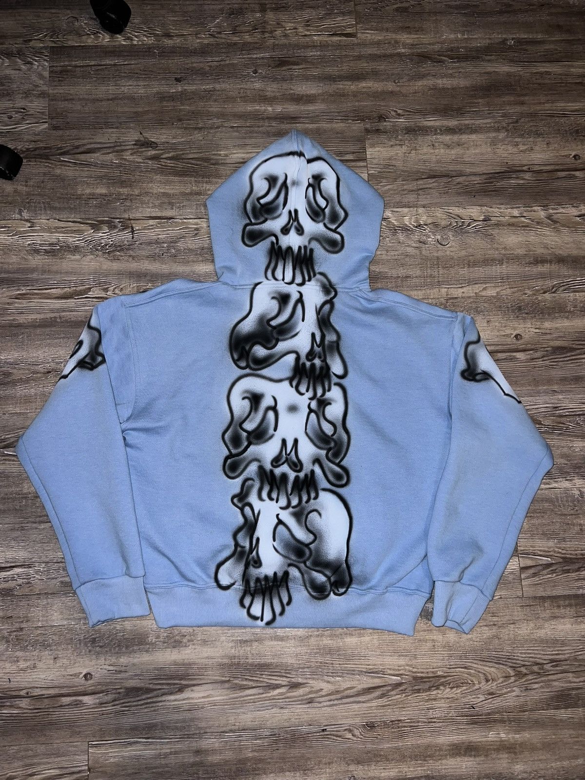 Other Airbrushed Front & Back Baby Blue Hoodies Size US L / EU 52-54 / 3 - 3 Thumbnail