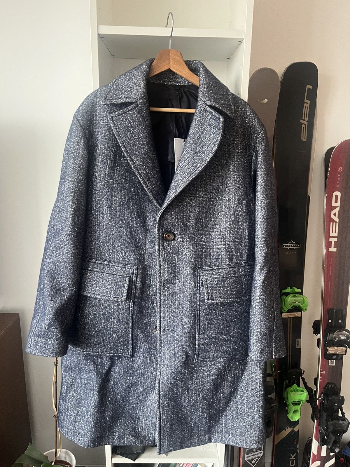 Doppiaa Doppiaa - Single Breasted Blue Overcoat Size US M / EU 48-50 / 2 - 3 Thumbnail