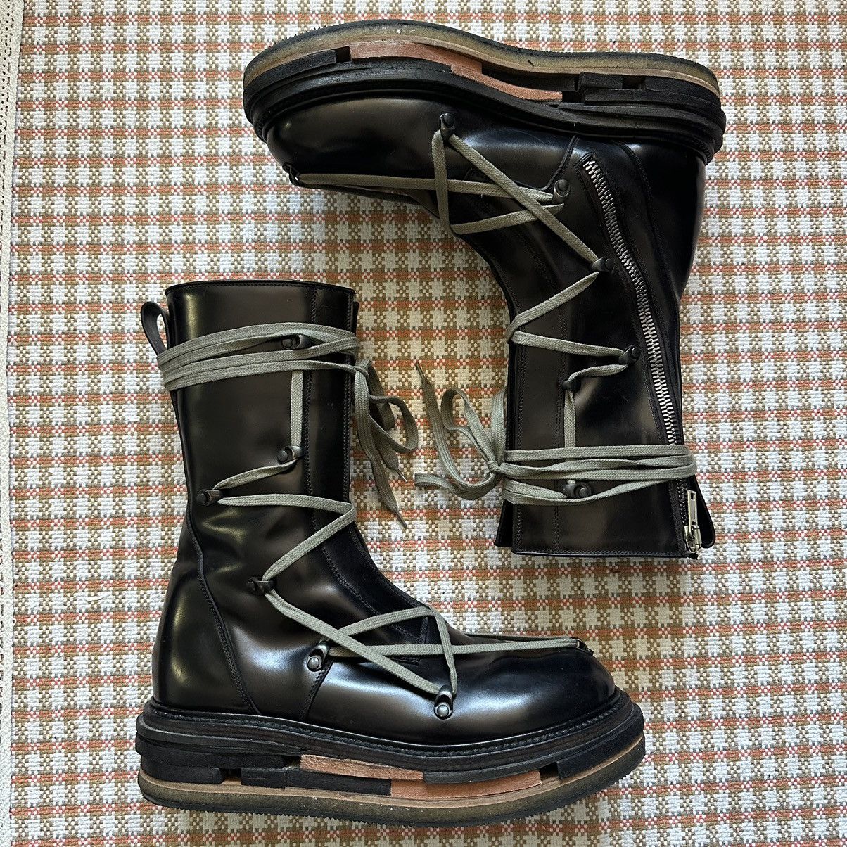 Rick Owens × Rick Owens Drkshdw Rick Owens F/W 2017 Glitter Hexagram Creeper Boots Lego Sole Size US 10 / EU 43 - 5 Thumbnail