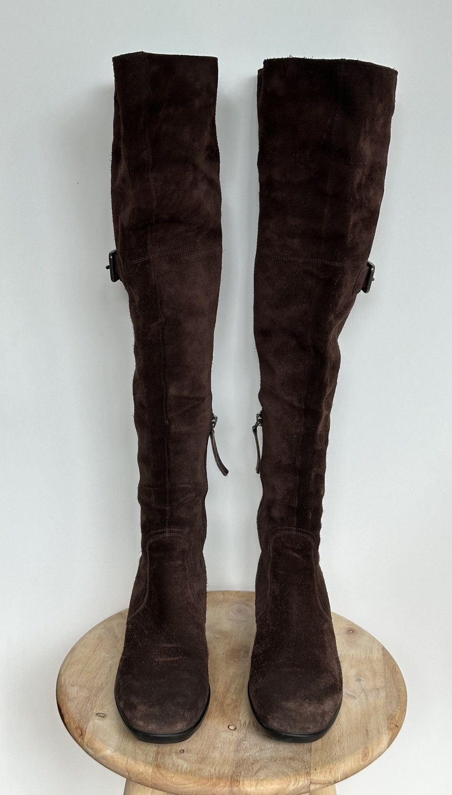 Designer × Prada Prada suede over the knee boots Size US 7 / IT 37 - 2 Thumbnail