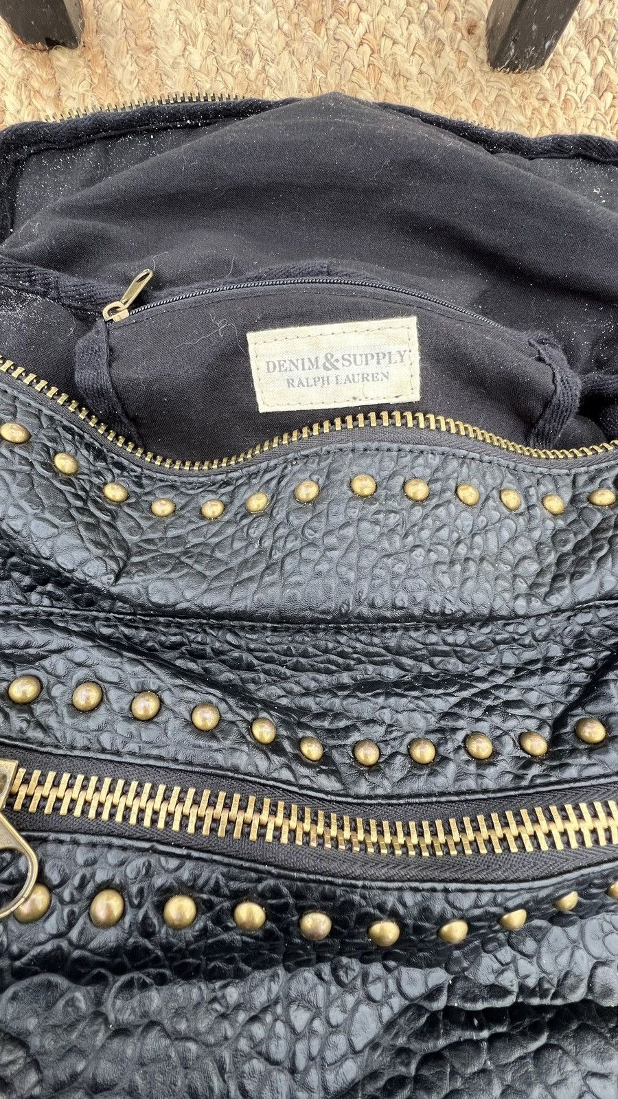 Denim & Supply Ralph Lauren Black and bronze studded backpack Size ONE SIZE - 7 Thumbnail