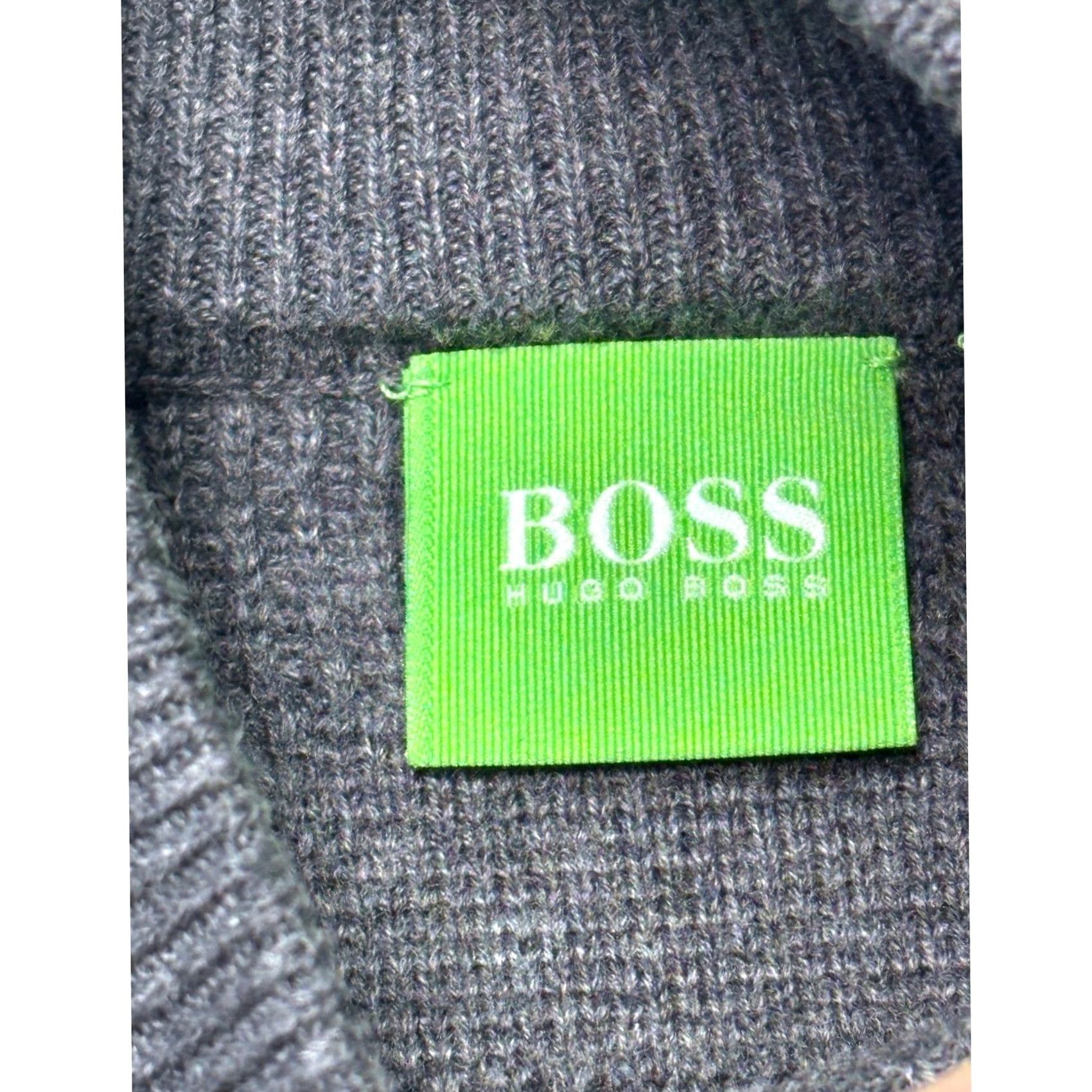 Hugo Boss HUGO BOSS Green Label Mens XL Grey Colorblock Cotton Mock Neck Sweater Logo Pullover Size US XL / EU 56 / 4 - 4 Thumbnail