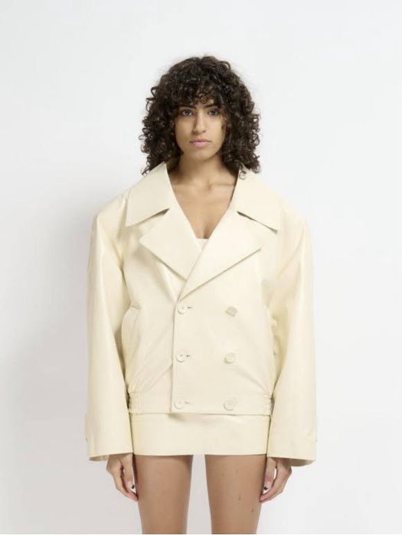 Marni o1w1db10326 Double-Breasted Jacket in White Size L / US 10 / IT 46 - 1 Thumbnail