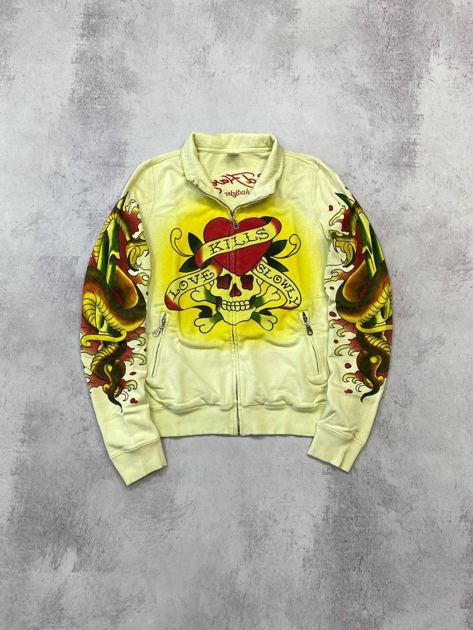 Ed Hardy × Japanese Brand × Streetwear Vintage Ed Hardy Zip