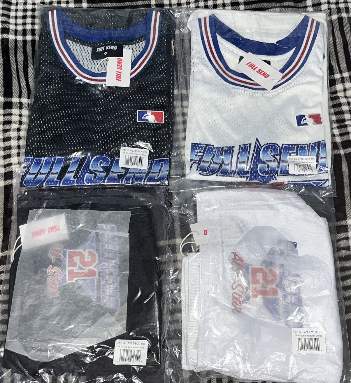 image of Full Send By Nelk Boys Full Send All Star Basketball Set B&w Size M in Black/White, Men's