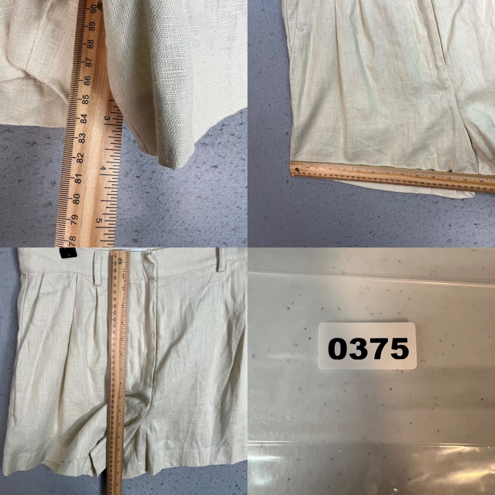 Vintage Mathilde Gøhler x NA-KD Shorts Boxy Pleated Linen Blend Beige Size 38 Size US 38 / EU 54 - 8 Thumbnail