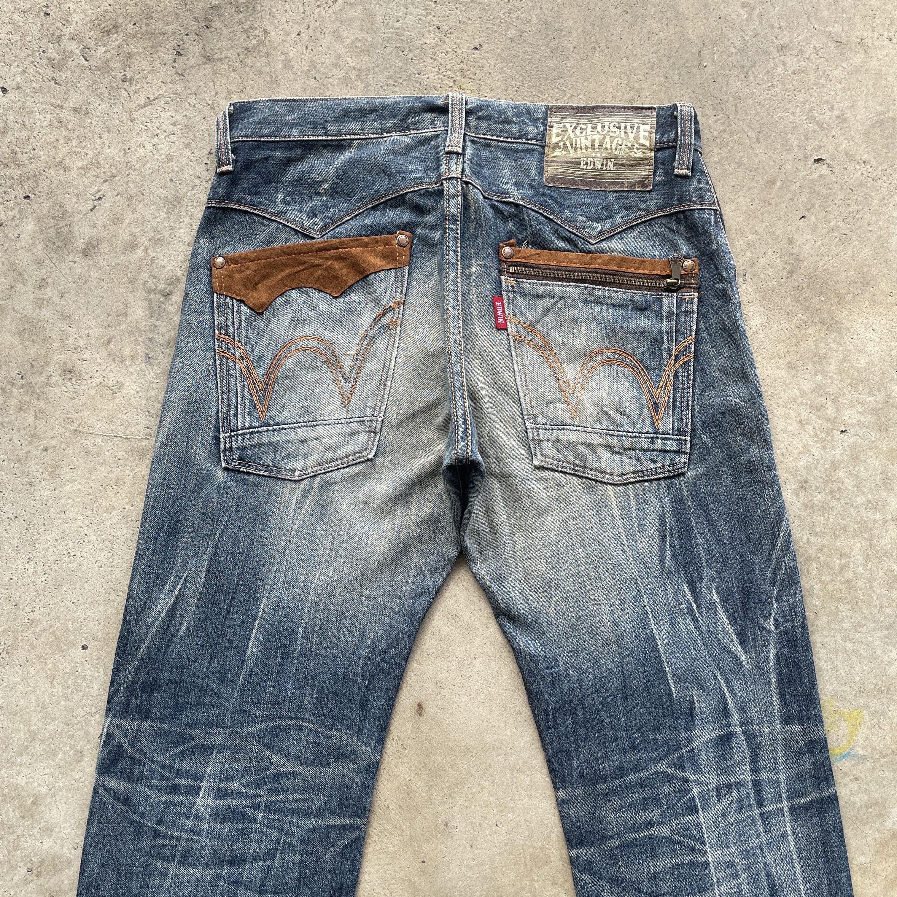 Edwin VINTAGE EDWIN FADED JEANS DISTRESSED DENIM PANTS W34x31.5 Size US 34 / EU 50 - 10 Thumbnail