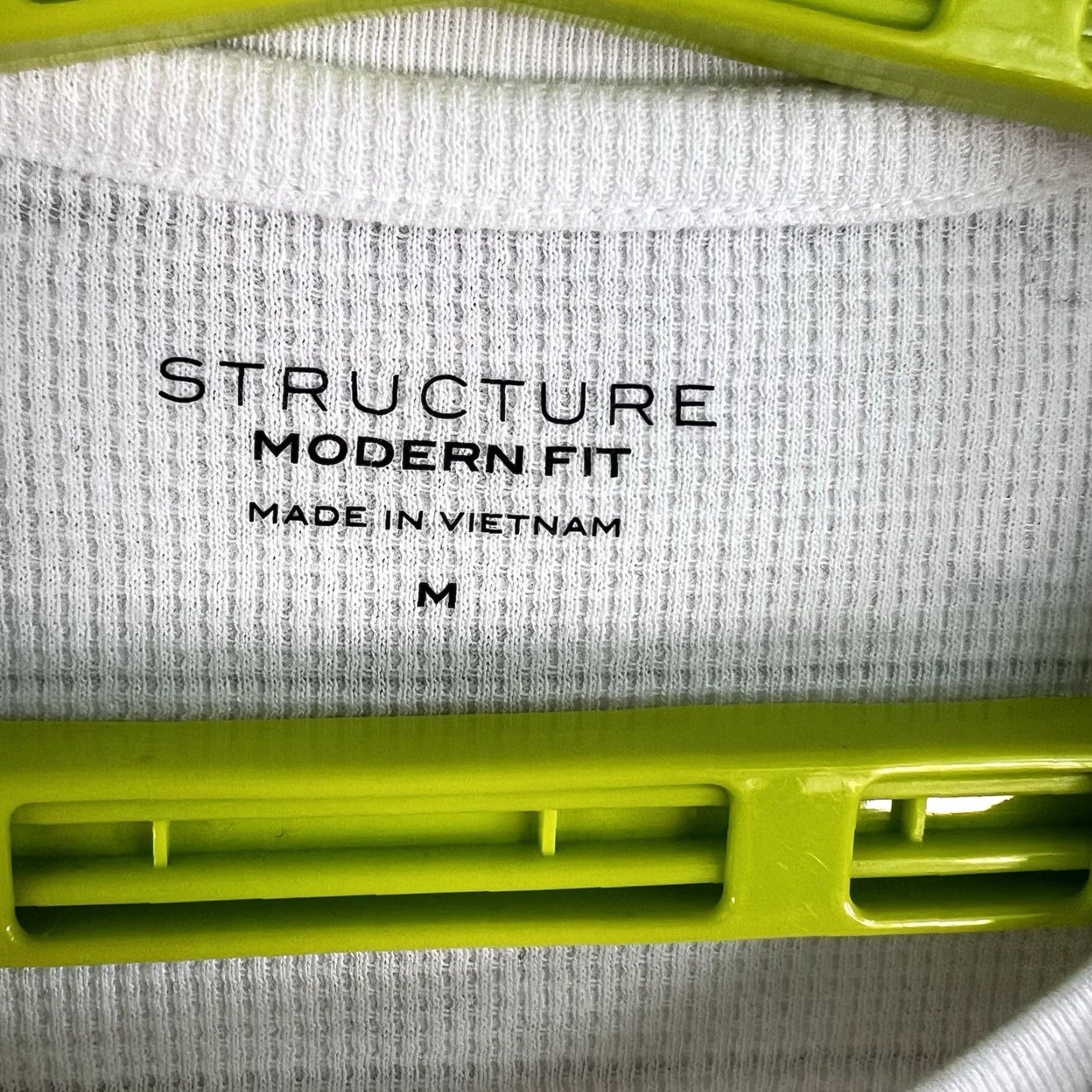 Vintage Structure Shirt Adult M White Striped Thermal Long Sleeve Crew Neck Cotton Blend Mens Size US M / EU 48-50 / 2 - 5 Thumbnail