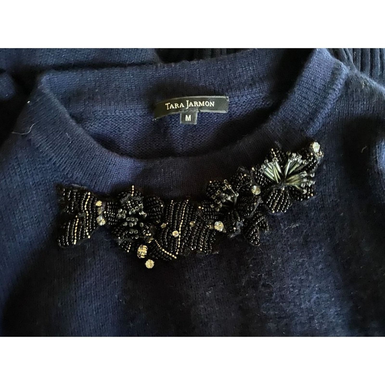 Tara Jarmon Tara Jarmon Wool Blend Beaded Sweater Ladies Medium Size S / US 4 / IT 40 - 2 Thumbnail