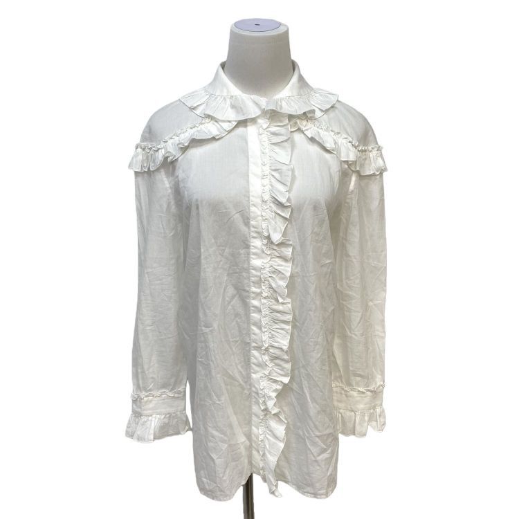 Gucci Gucci Ruffle Detail Cotton Blouse Size 42 Size M / US 6-8 / IT 42-44 - 1 Thumbnail