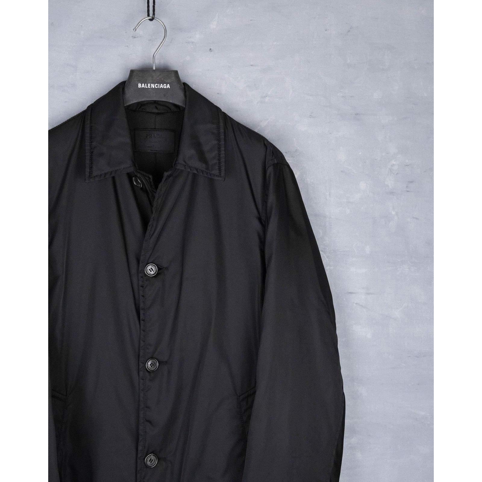 Prada Vintage prada black padded nylon button front coat jacket Size US L / EU 52-54 / 3 - 2 Thumbnail