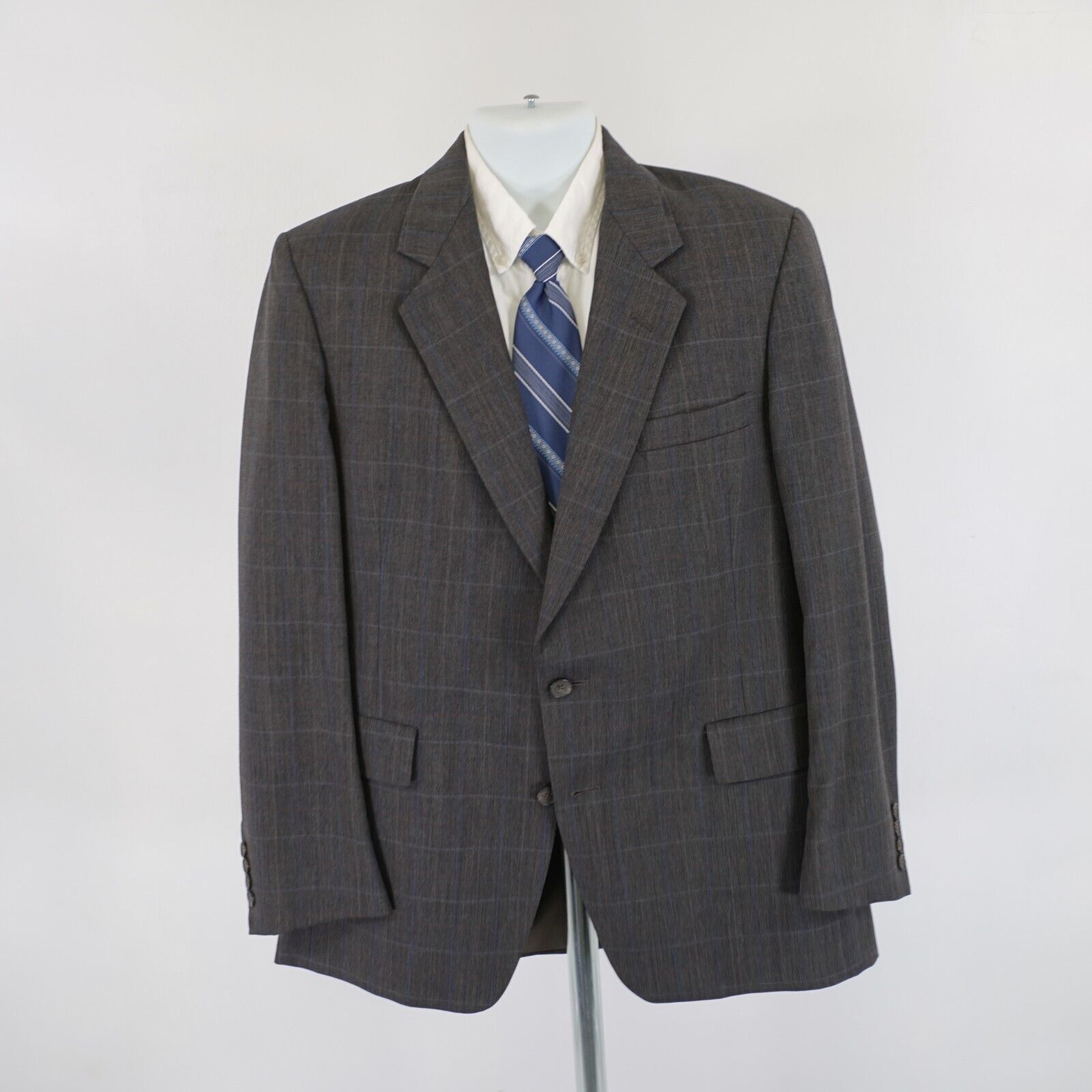 Hart Schaffner Marx Hart Schaffner Marx Gold Trumpeter Wool Gray Birdseye Window Size 40R - 7 Thumbnail