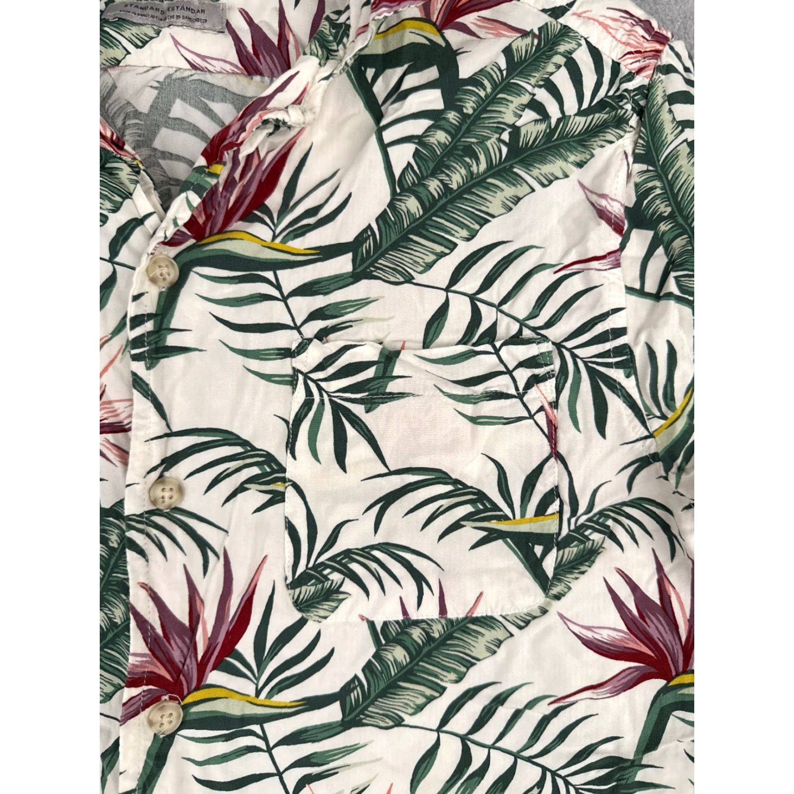 Vintage VINTAGE Goodfellow & Co Shirt Men White Floral Bird Of Paradise Hawaiian Rayon Size US S / EU 44-46 / 1 - 6 Thumbnail