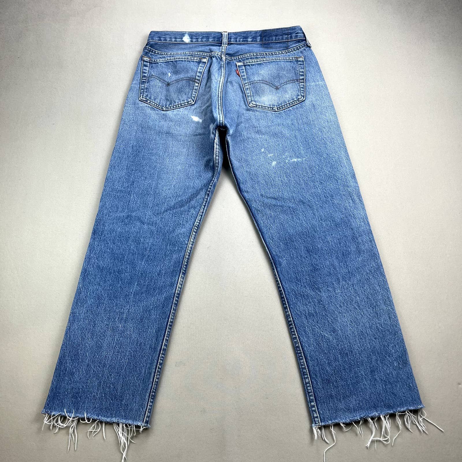 Levi's 501 straight denim pants for men, size W33 cotton blue type Vintage Second Hand