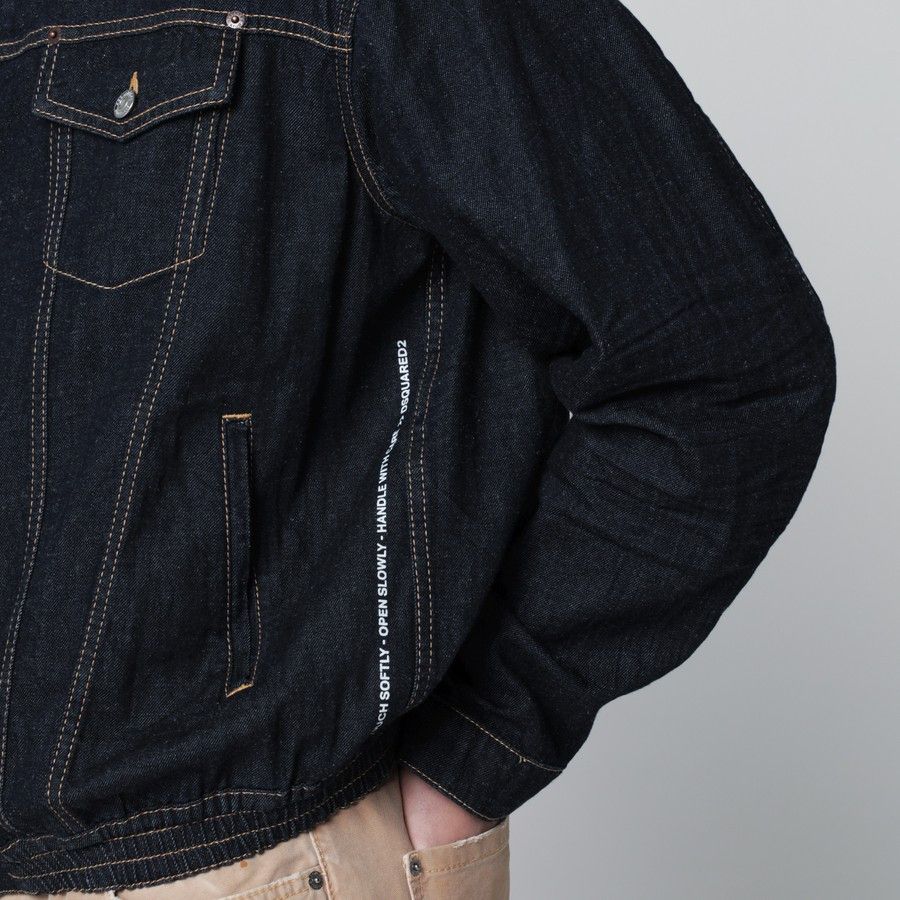 Dsquared2 o1d2blof0226 Zip-Up Denim Jacket in Navy Blue Size US M / EU 48-50 / 2 - 4 Thumbnail
