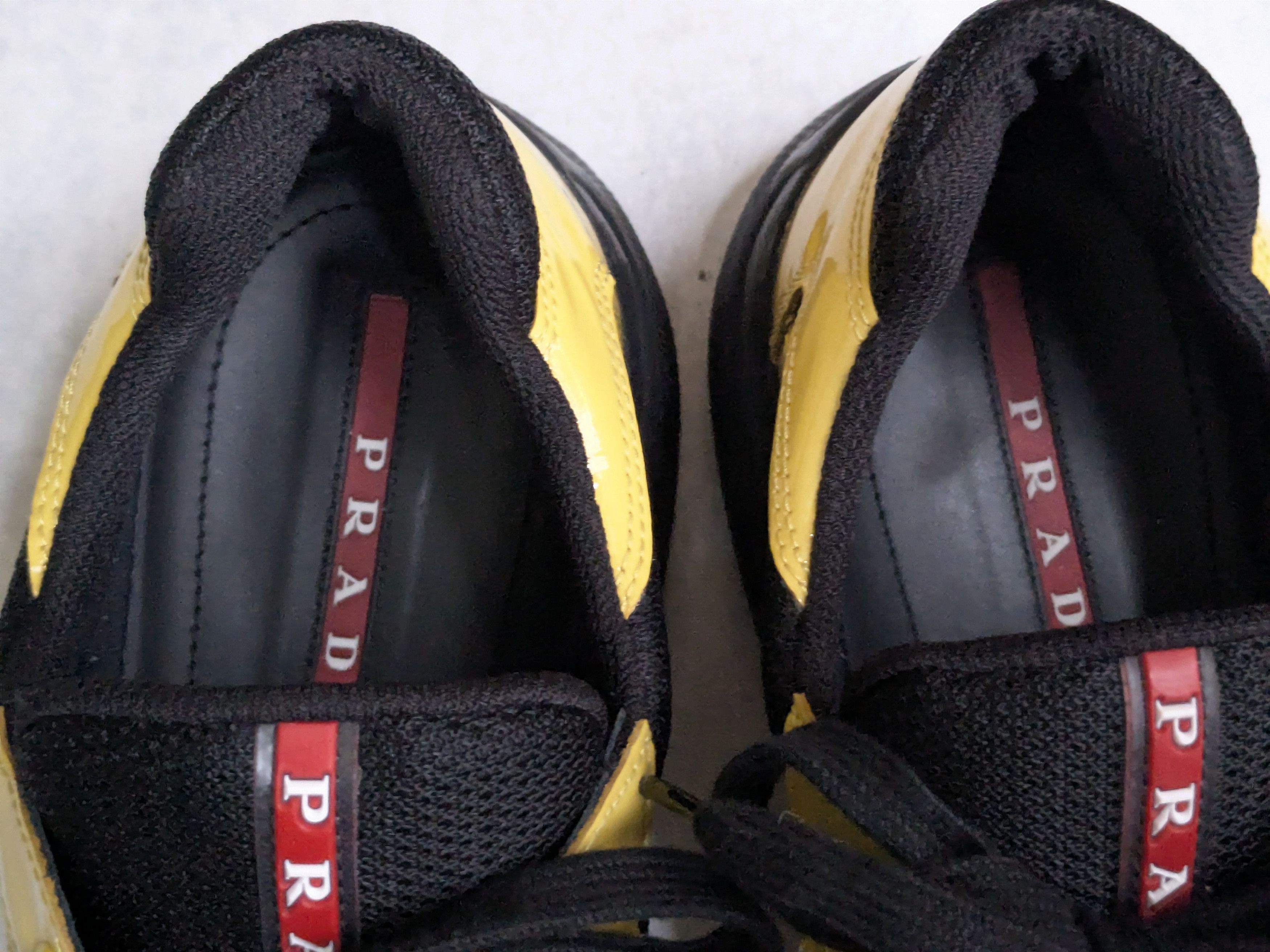 Prada Prada America's Cup Sneakers Yellow Patent Leather Black 10 Size US 10 / EU 43 - 8 Thumbnail