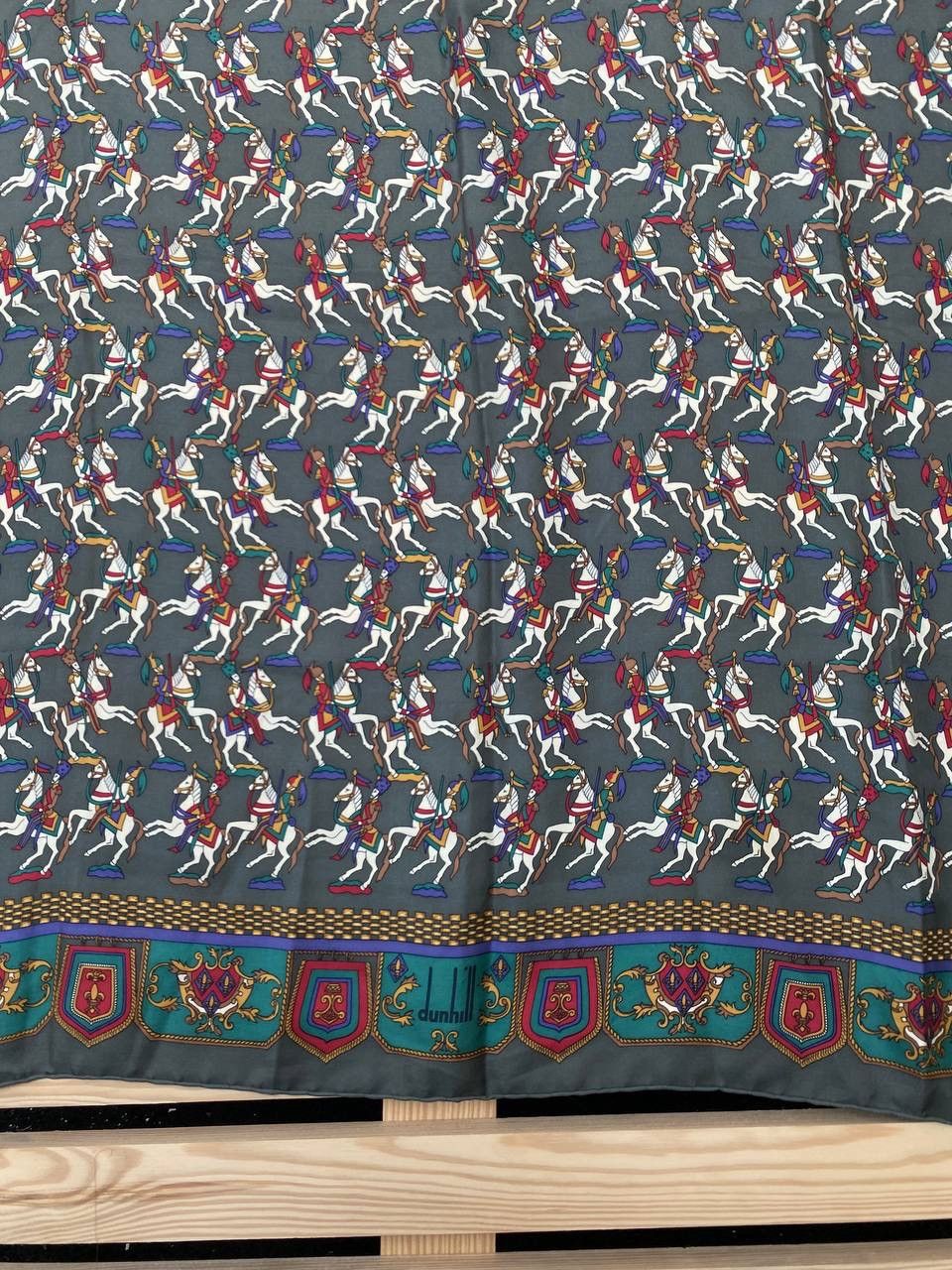 Alfred Dunhill Vintage Dunhill Silk Scarf Polo Horse Design Rare Size ONE SIZE - 2 Thumbnail