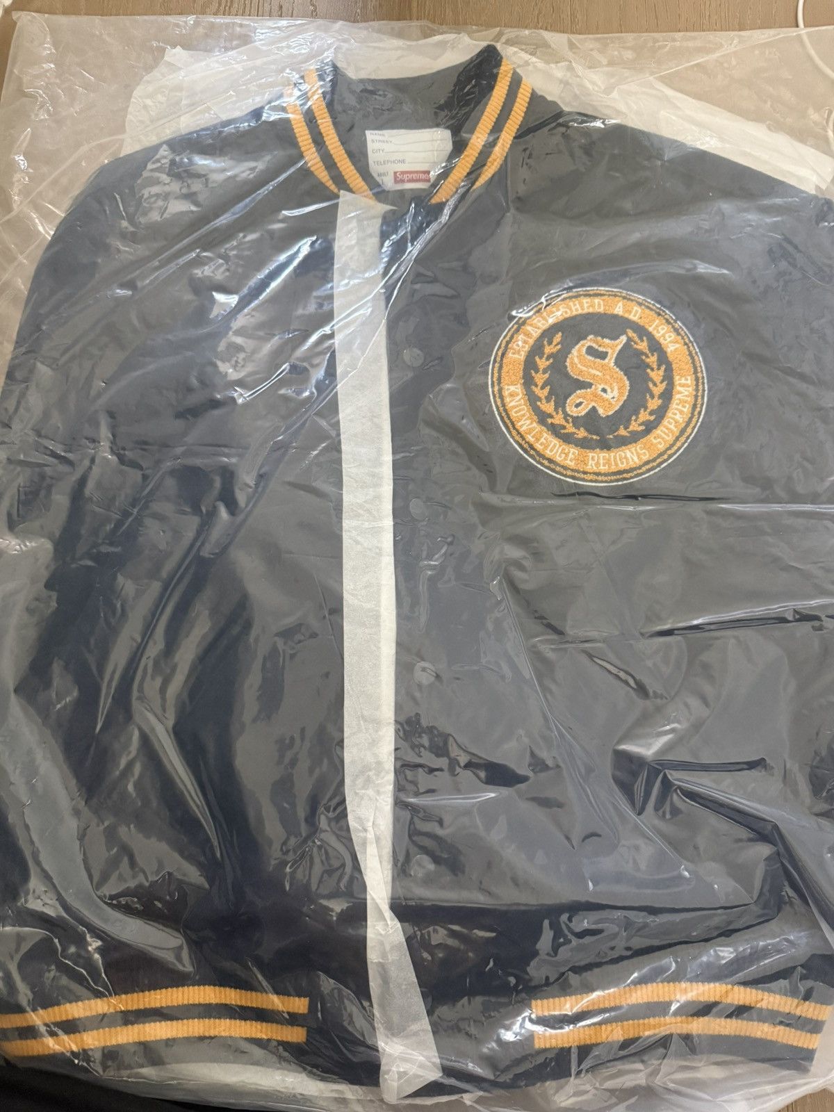 Supreme SUPREME VERITAS VARSITY JACKET SIZE MEDIUM BLUE Size US L / EU 52-54 / 3 - 2 Thumbnail