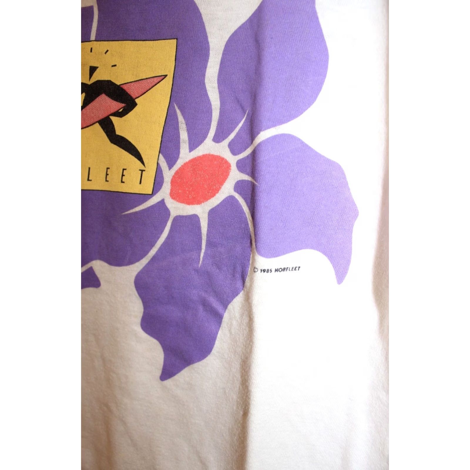 Vintage VINTAGE Norfleet Surf T-shirt L White Unisex Adults 1985 Mens Boys Girls - 60cm 50cm (41) Size US L / EU 52-54 / 3 - 2 Thumbnail