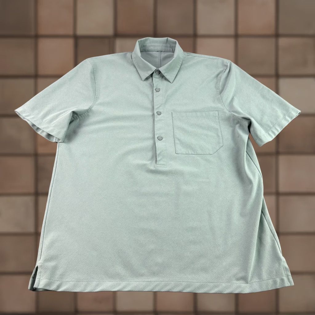 Lululemon Lululemon Shirt Mens M Green Air Popover 1/2 Button Up Performance Athleisure Shirt Size US M / EU 48-50 / 2 - 1 Thumbnail