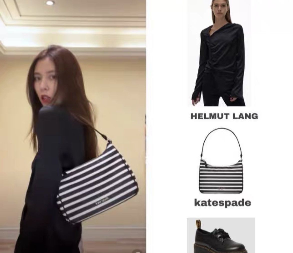 Kate Spade Kate Spade Sam Black‑White Stripe Hobo Bag AAAA7 Size ONE SIZE - 4 Thumbnail