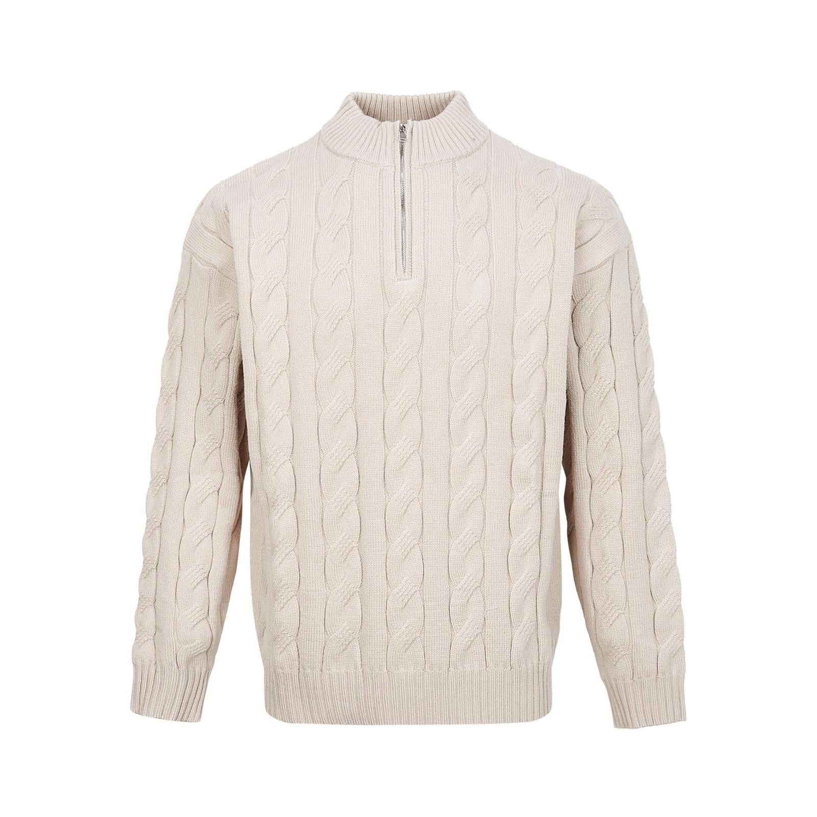 Vintage Cable Knit Half-Zip Sweater, Casual Knitwear Size US M / EU 48-50 / 2 - 6 Thumbnail