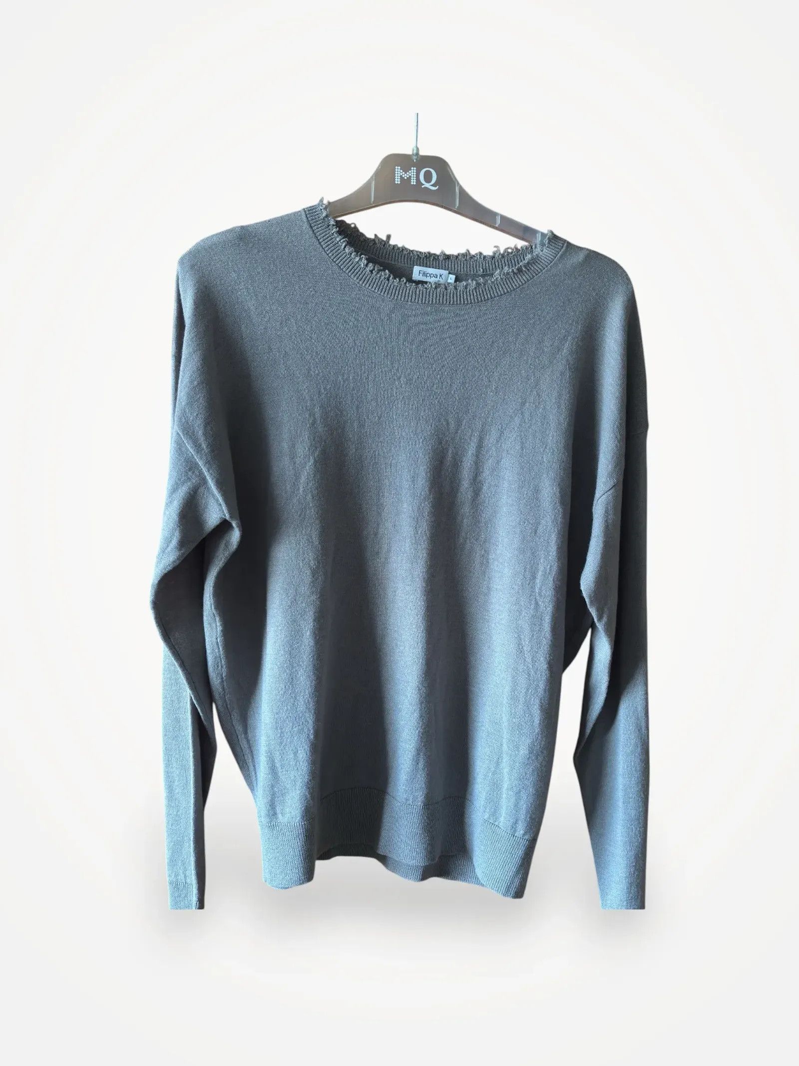 Filippa K Filippa K Frayed R-neck Sweater Size L / US 10 / IT 46 - 1 Thumbnail