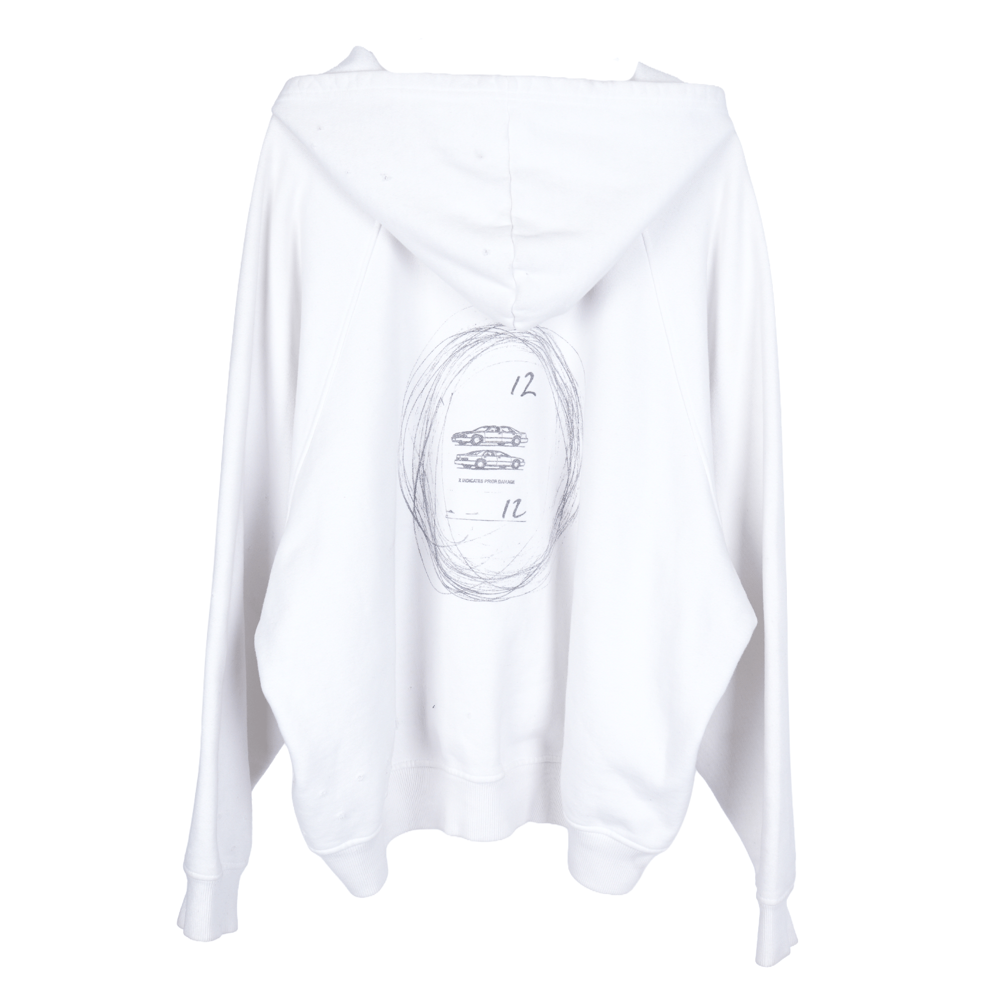 Enfants Riches Deprimes ERD X INDICATES PRIOR DAMAGE WHITE HOODIE Size US XL / EU 56 / 4 - 1 Thumbnail
