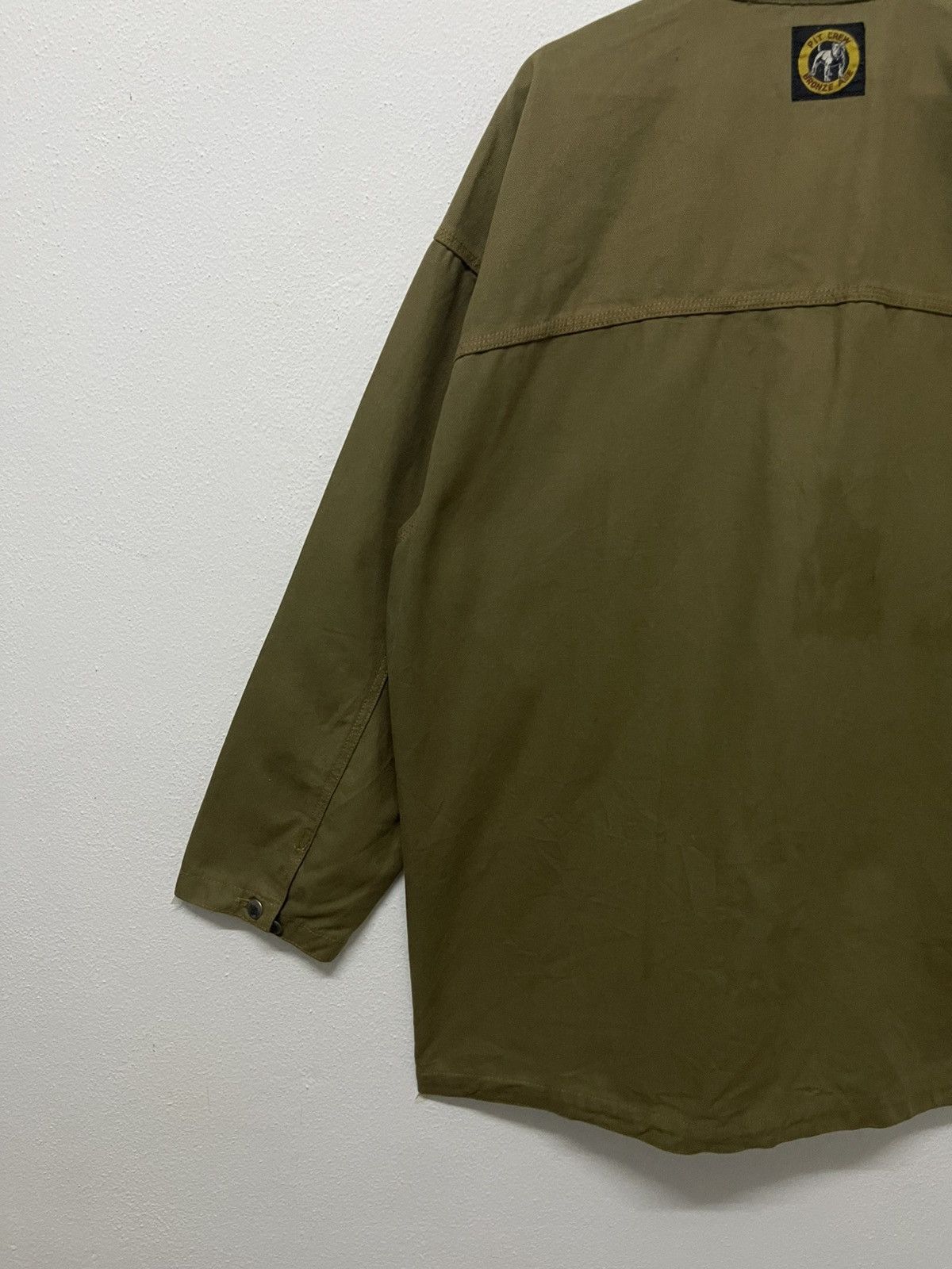 Vintage 1990s BRONZE AGE PIT CREW MOSS GREEN CANVAS CORE JACKET RARE Size US XXL / EU 58 / 5 - 14 Thumbnail
