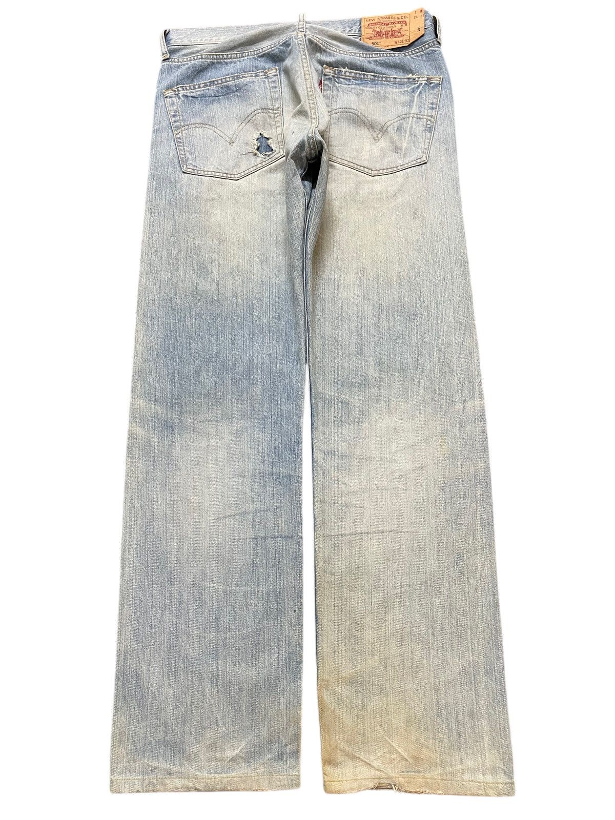 Levi's Vintage 90s Levis 501 Light Blue Faded Wash Distress Loose Size US 32 / EU 48 - 2 Thumbnail