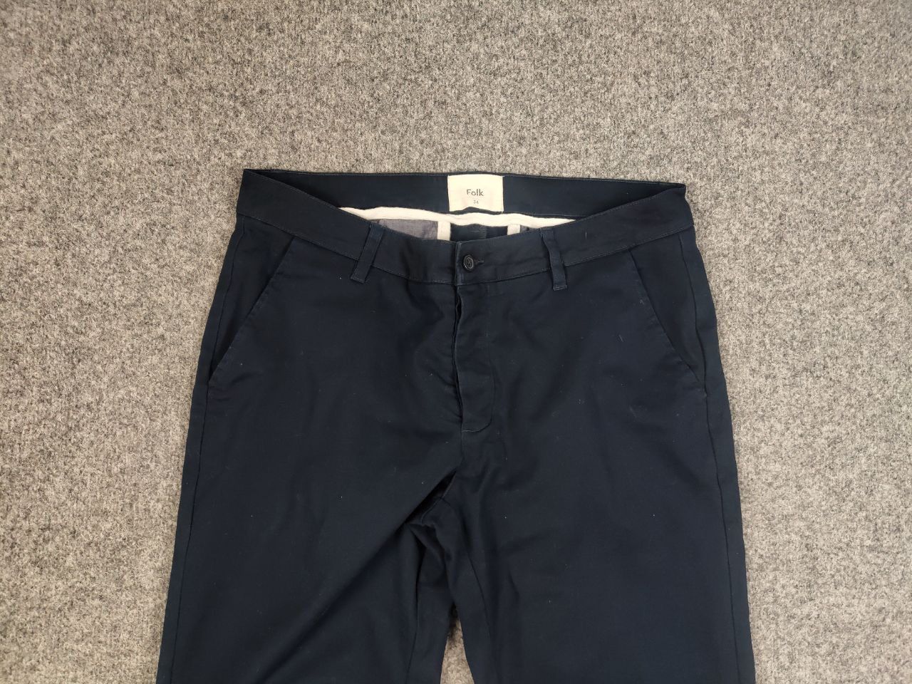 Folk Folk Design Classic Navy Blue Cotton Trouser Pants Size US 34 / EU 50 - 8 Thumbnail