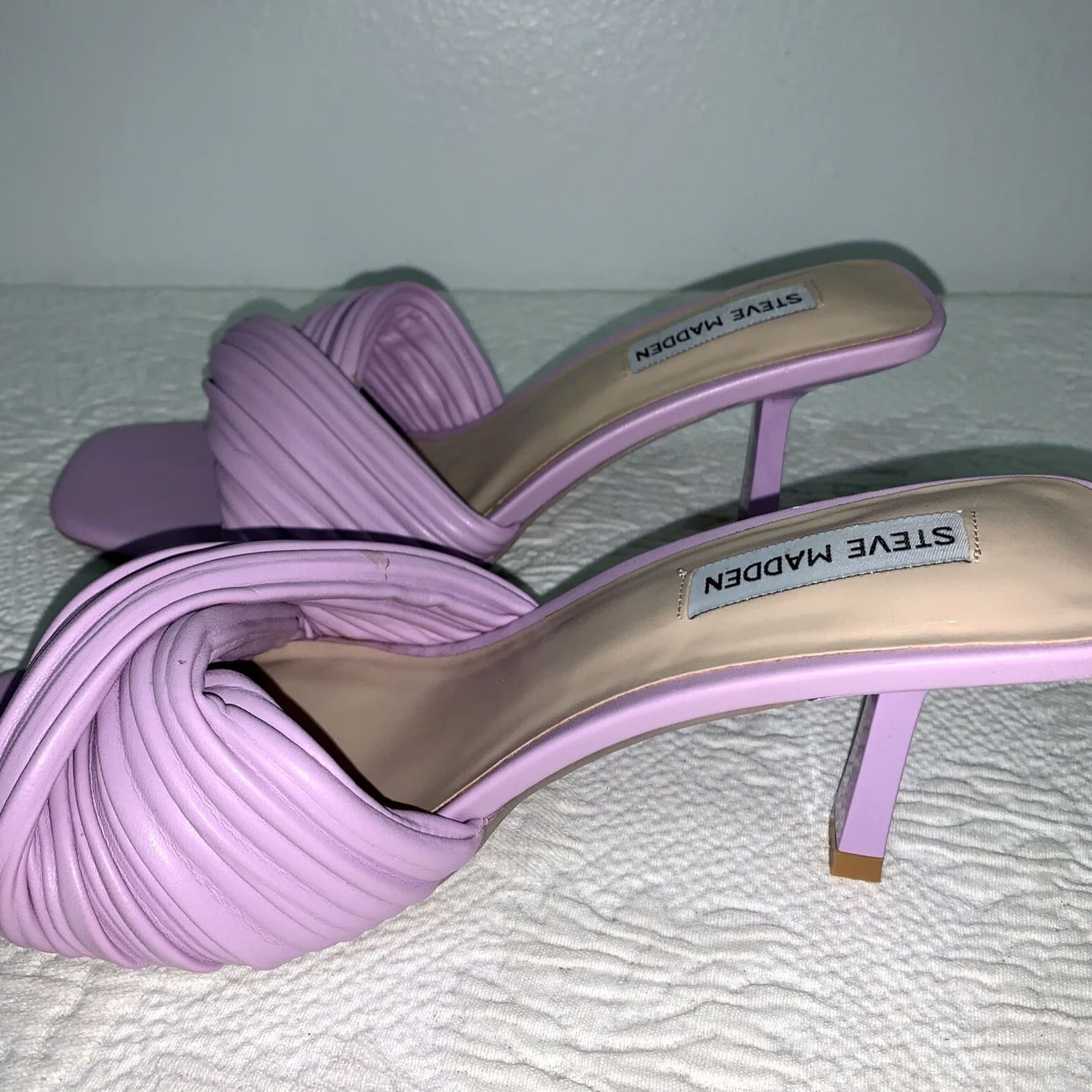 Steve Madden Steve Madden Womens Mule Dress 9.5 Lavender Purple Twinkled Soft-Volume Strap Heel Mid (2-2.9 in) Slip On Womens Size L / US 10 / IT 46 - 3 Thumbnail