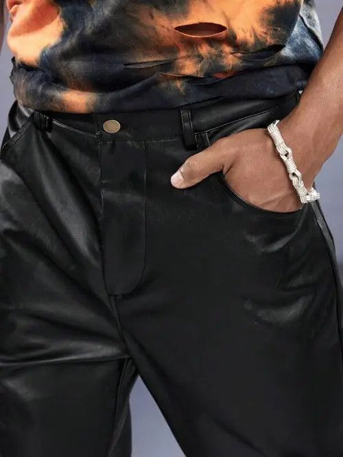 Japanese Brand × Vintage Vintage RETRO Casual leather pants Size US 36 / EU 52 - 3 Thumbnail
