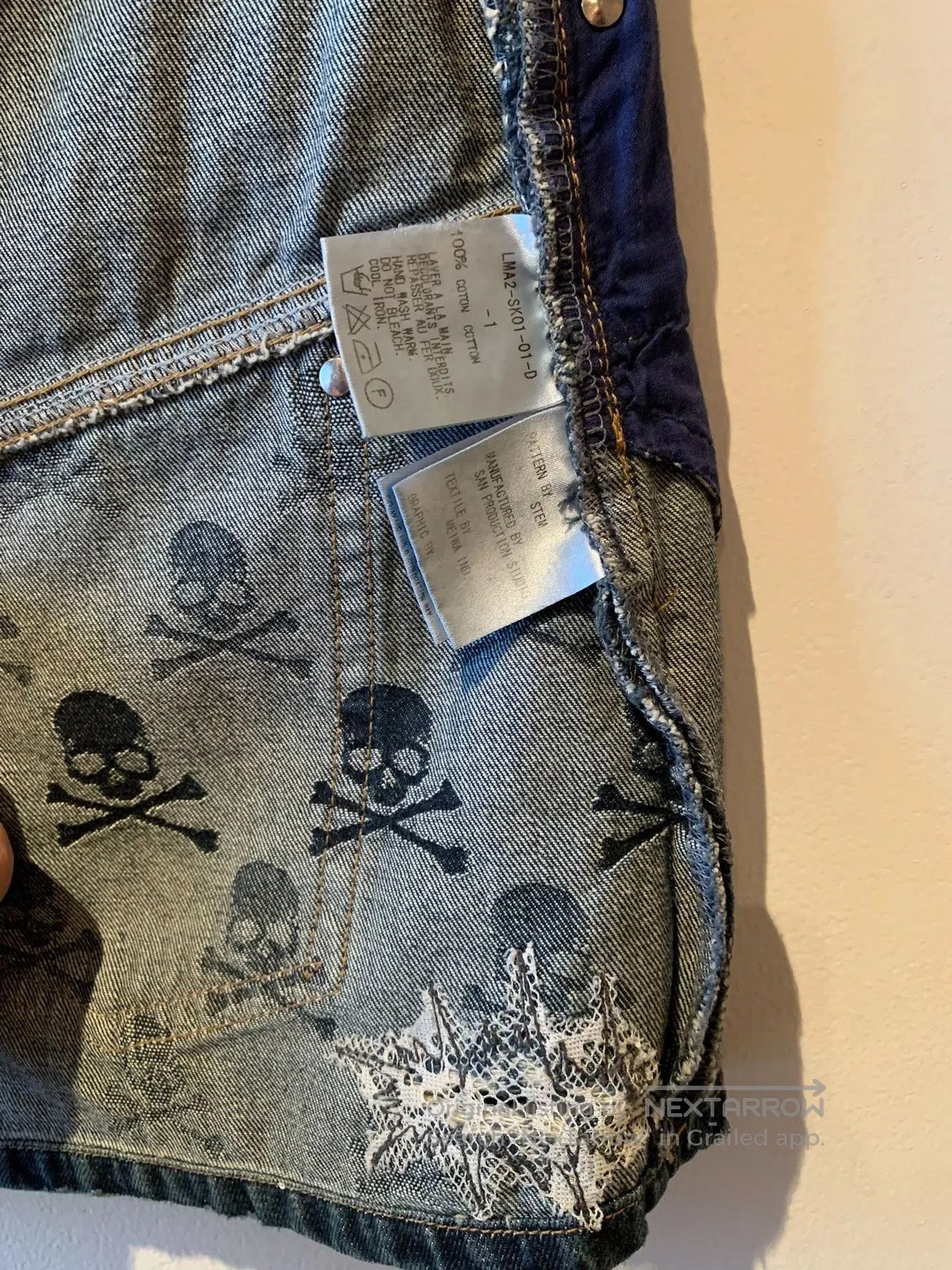 Other blue denim mini skirt with embellishments. Size 23" - 7 Thumbnail
