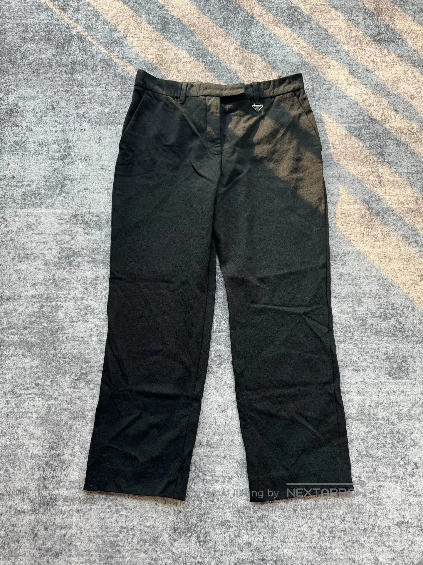 Prada Prada Black Trousers with Triangle Pendant. Size US 42 / EU 58 - 1 Thumbnail