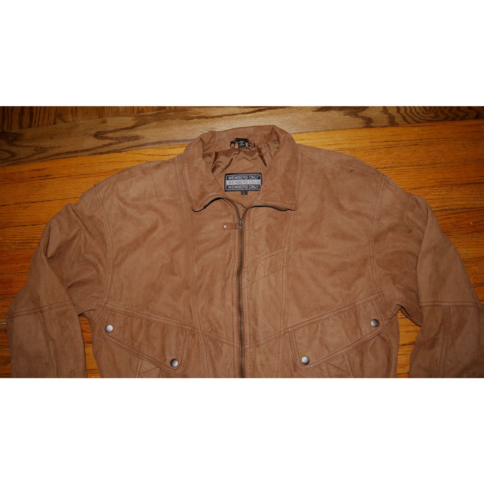 Members Only Members Only Mens L Bomber Jacket Leather Suede FullZip 80 Size US L / EU 52-54 / 3 - 2 Thumbnail