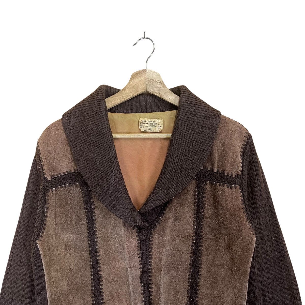 Genuine Leather × Vintage Vintage 70s Suede Leather Cardigan Jacket Size Medium Size US M / EU 48-50 / 2 - 4 Thumbnail
