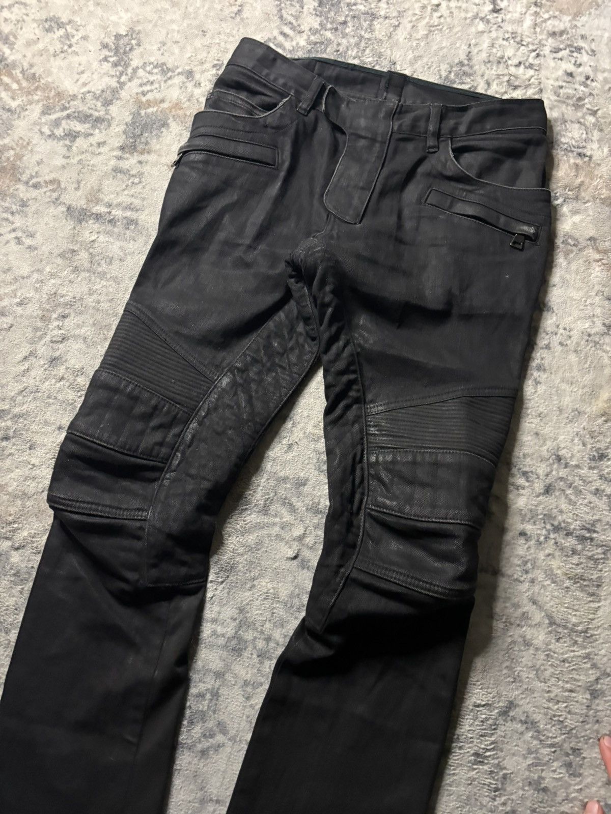 Balmain Balmain SS11 Decarnin Waxed Biker Denim Size US 30 / EU 46 - 2 Thumbnail