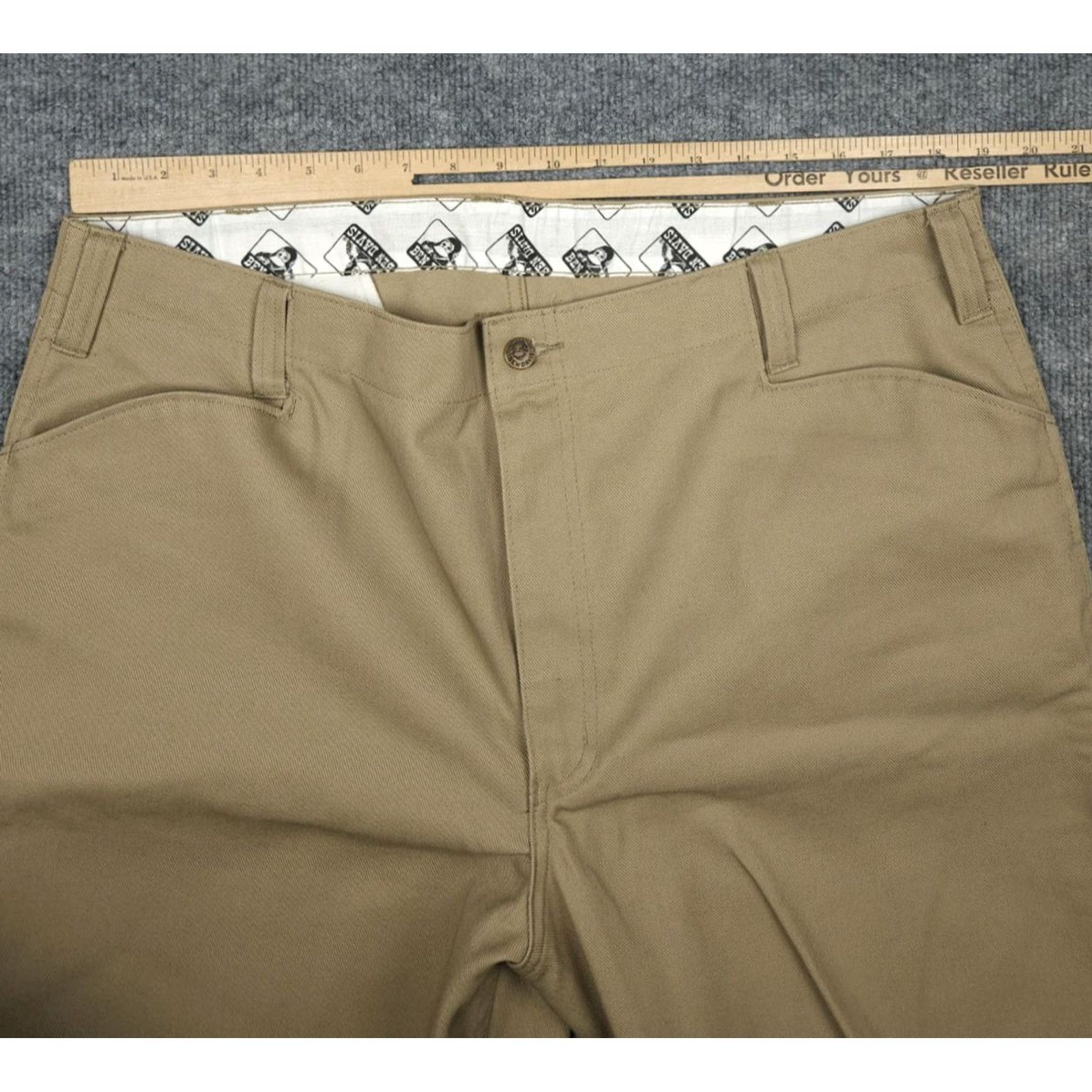 Ben Davis Ben Davis Pants Men 40 37 x 30 Beige Khaki Chino Original Work Straight Leg Casual 90s Grunge Mens Size US 37 - 6 Thumbnail