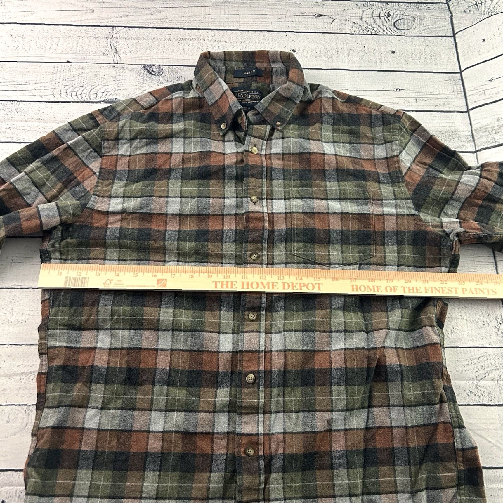 Pendleton Pendleton Plaid Long Sleeve Button-Up Shirt Mens Large Gray Flannel Size US L / EU 52-54 / 3 - 4 Thumbnail