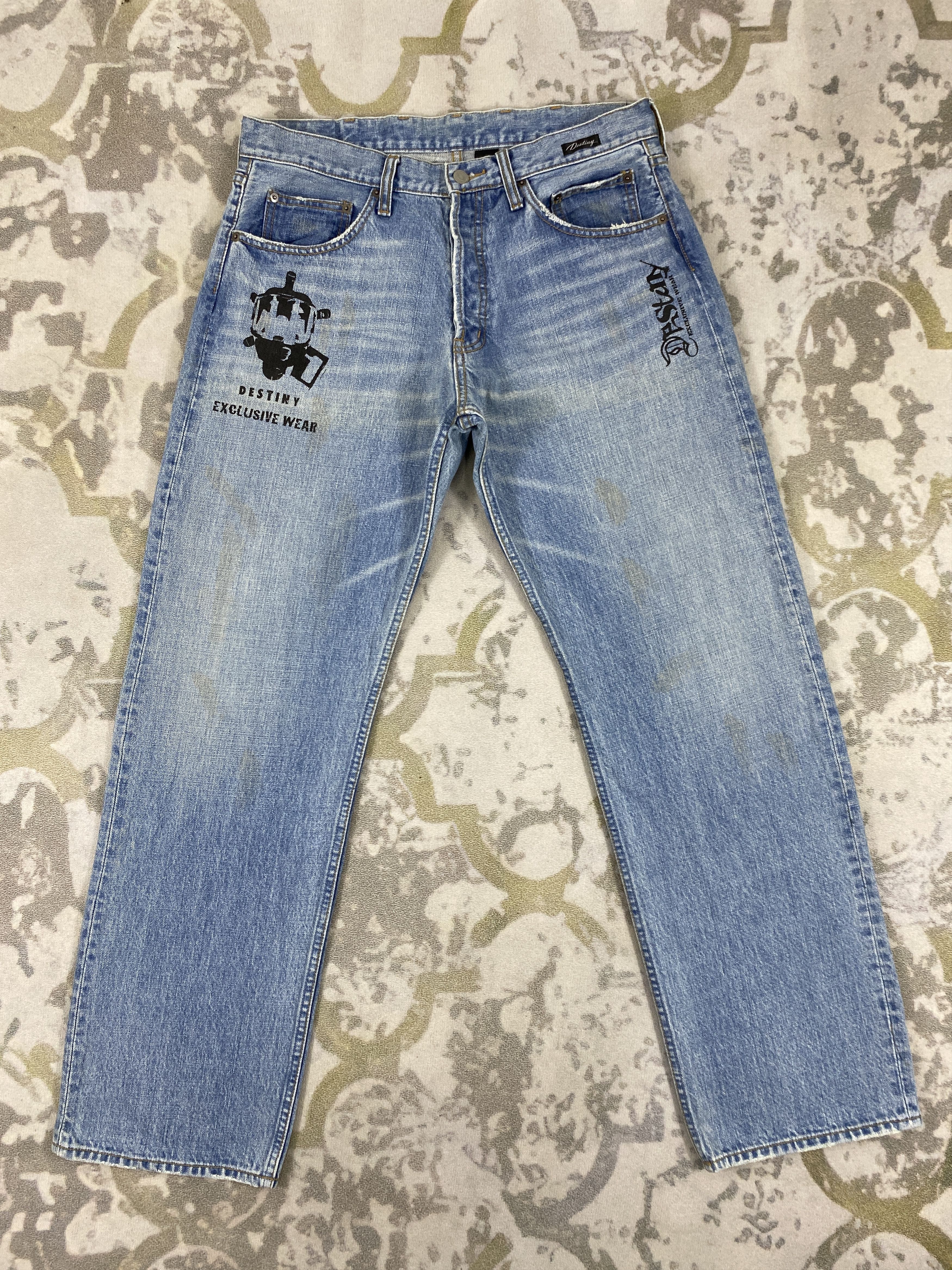 image of Hype Distressed Blue Vintage Desteny Jeans 34X32 Denim- Jn3566 in Blue Distressed, Men's