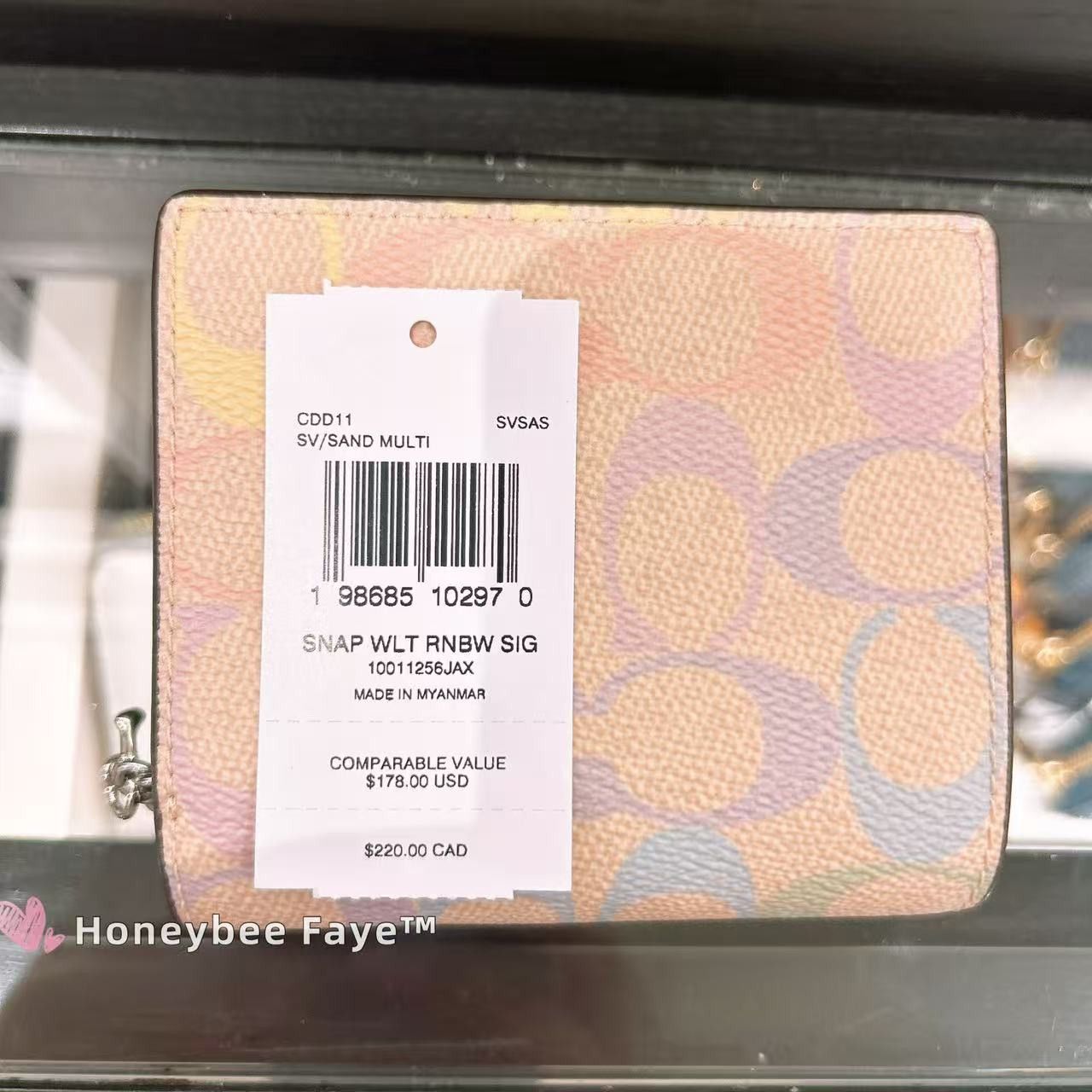 Coach Snap Wallet In Rainbow Signature Canvas CDD11 Size ONE SIZE - 4 Thumbnail