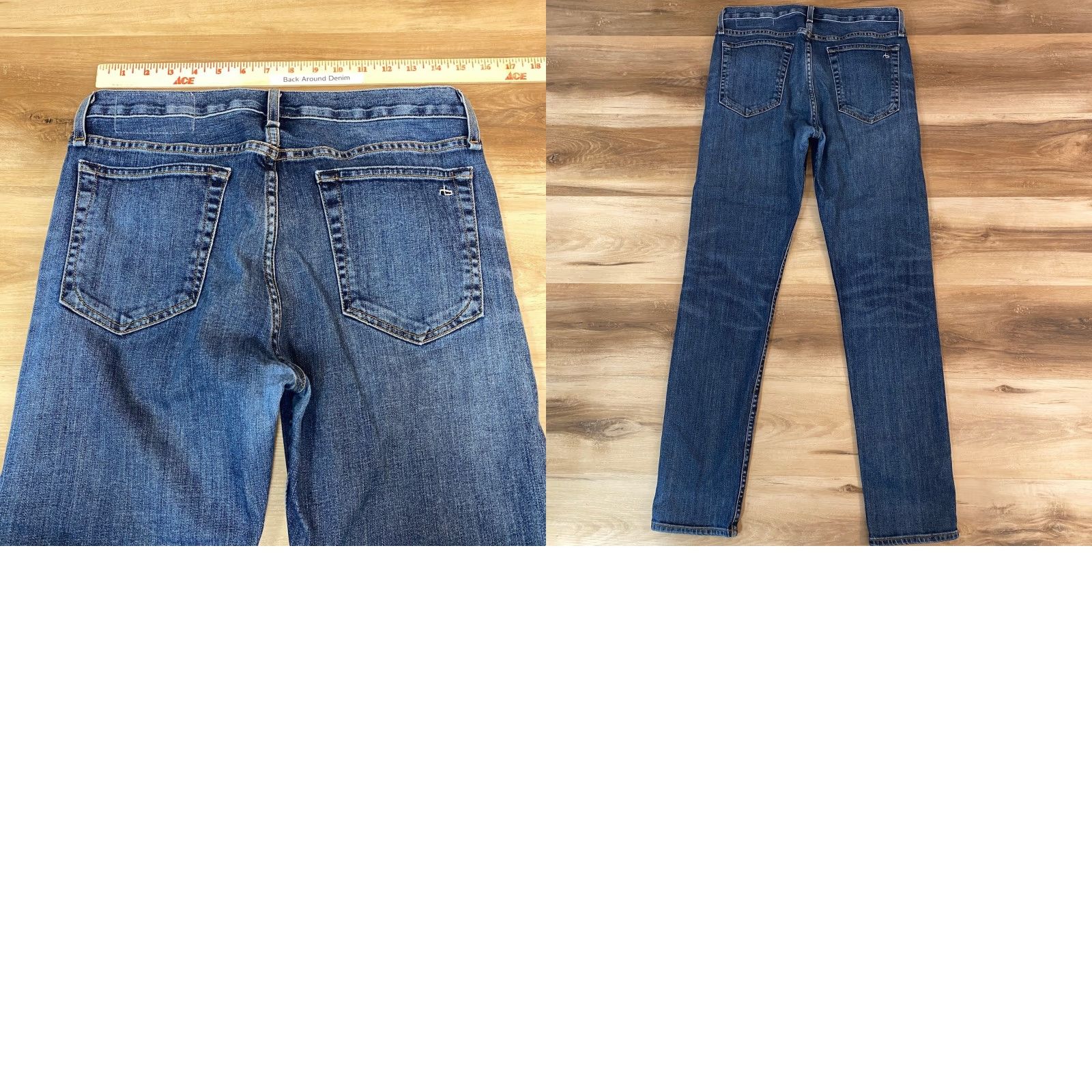Rag & Bone Rag & bone Slim Jeans Mens 30 x 32 Blue Wash Button Fly Denim Cotton Polyester Blend Slim Fit Jeans Men Blu Size US 30 / EU 46 - 8 Thumbnail