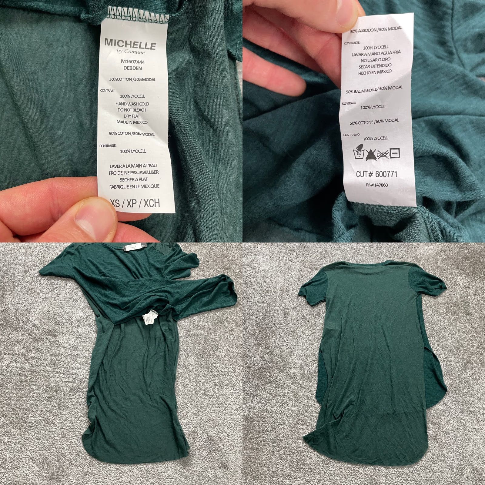 Vintage Michelle by Commune T-Shirt Womens XS Green Tunic Relaxed Fit New NWT Size XS / US 0-2 / IT 36-38 - 8 Thumbnail