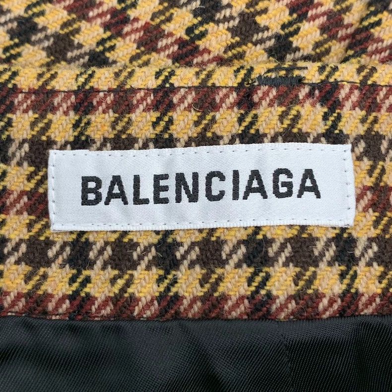 Balenciaga Balenciaga Brown wool plaid irregular culottes Size 24" / US 00 / IT 34 - 5 Thumbnail