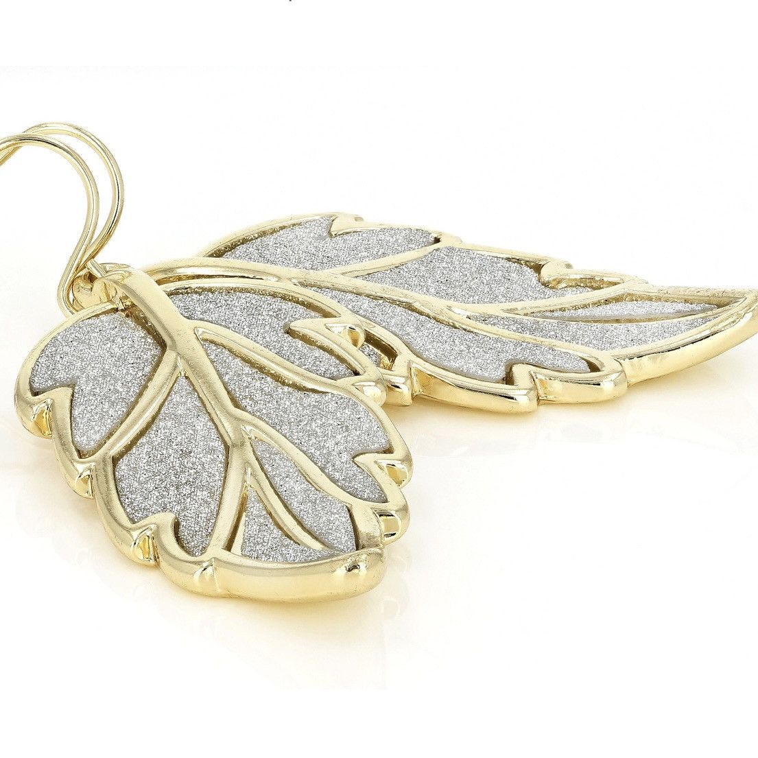 Other Shimmery gold tone leaf dangle earrings Size ONE SIZE - 3 Thumbnail