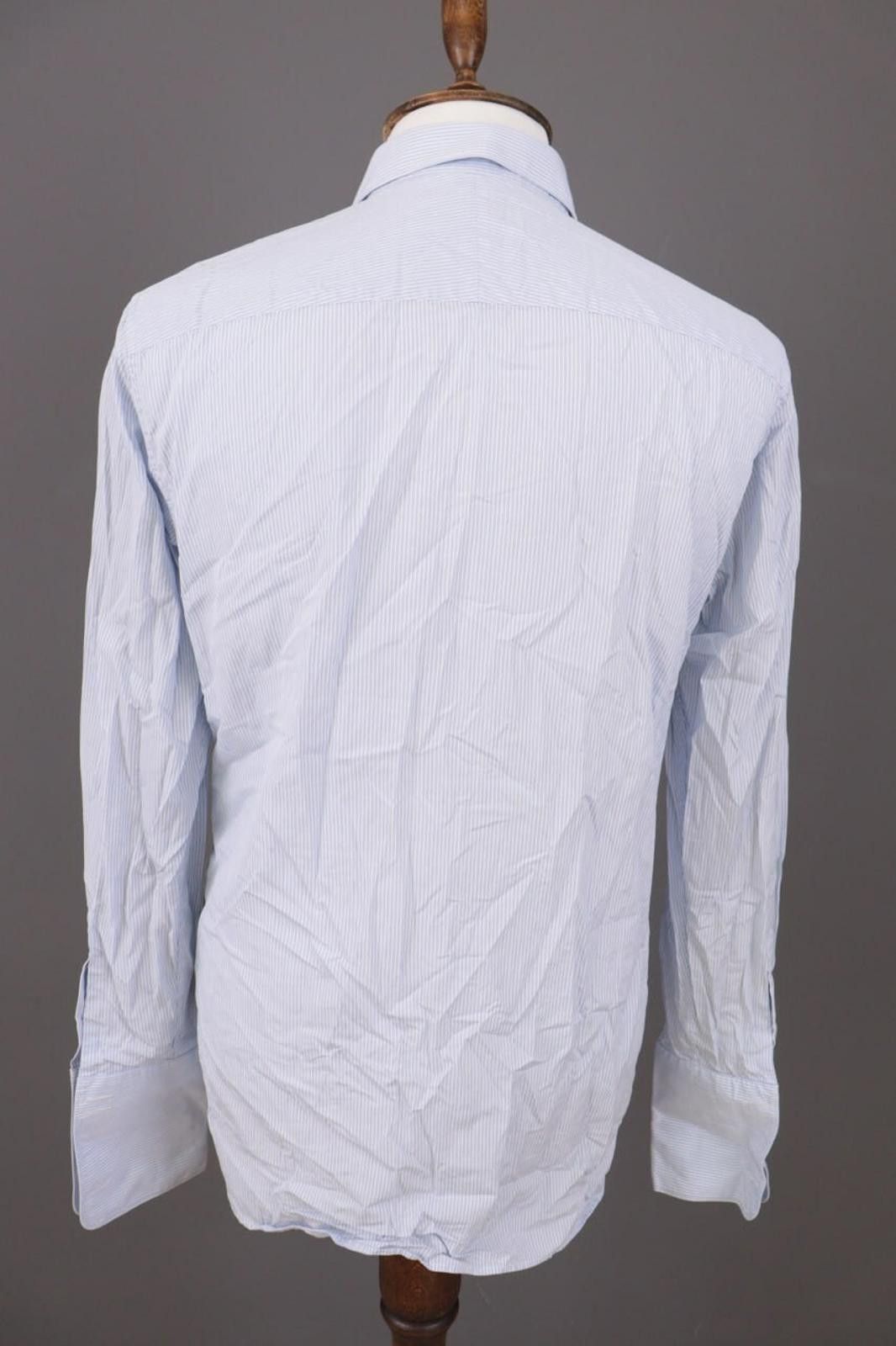 Gieves & Hawkes Gieves & Hawkes Blue Pinstripe Cuffs Dress Shirt Size 16 Size US M / EU 48-50 / 2 - 9 Thumbnail