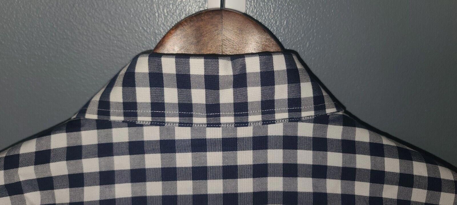 Brooks Brothers Brooks Brothers Men's Large L Blue Gingham Check Button Down Size 42R - 7 Thumbnail